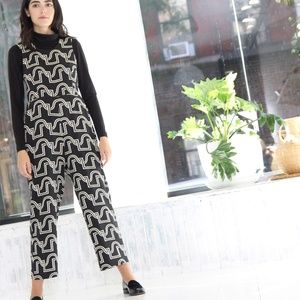 Dusen Dusen Duo Weave Sarah Jumpsuit Black and White